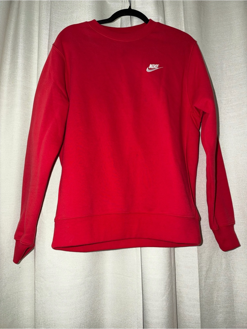Nike Red Crewneck Sweatshirt with White Swoosh